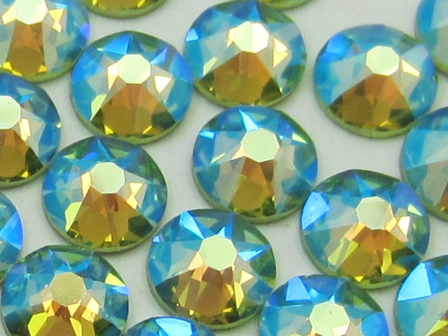 72 pcs. 20ss PERIDOT SHIMMER FLATBACK European Rhinestones